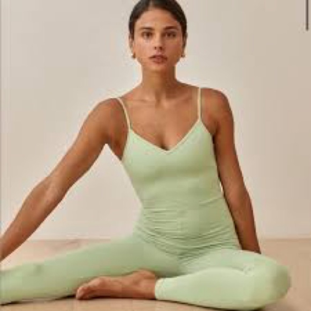 Reformation Emmy Ecostracht Light Green Jumpsuit - Picture 3 of 5